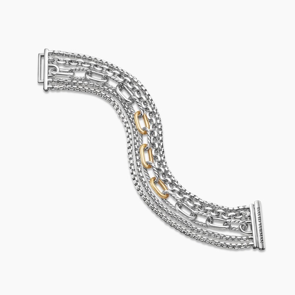David Yurman multi row bracelet Silver/18K gold,  NWOT - Picture 8 of 10